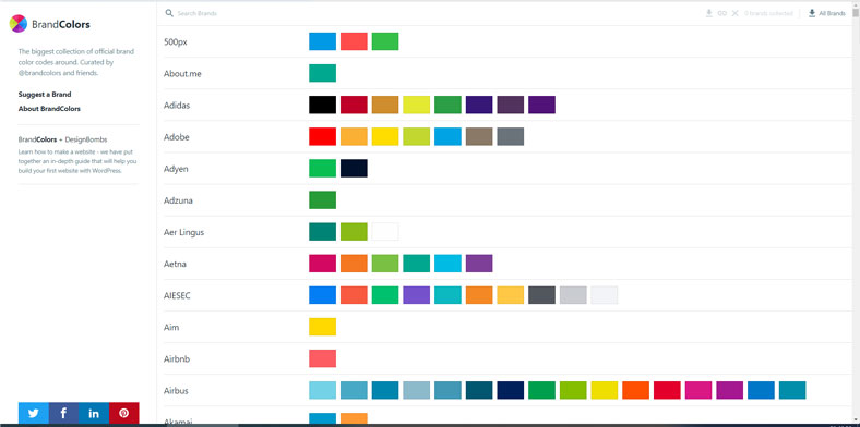 BrandColors--设计师必备必收藏的常用配色网站推荐